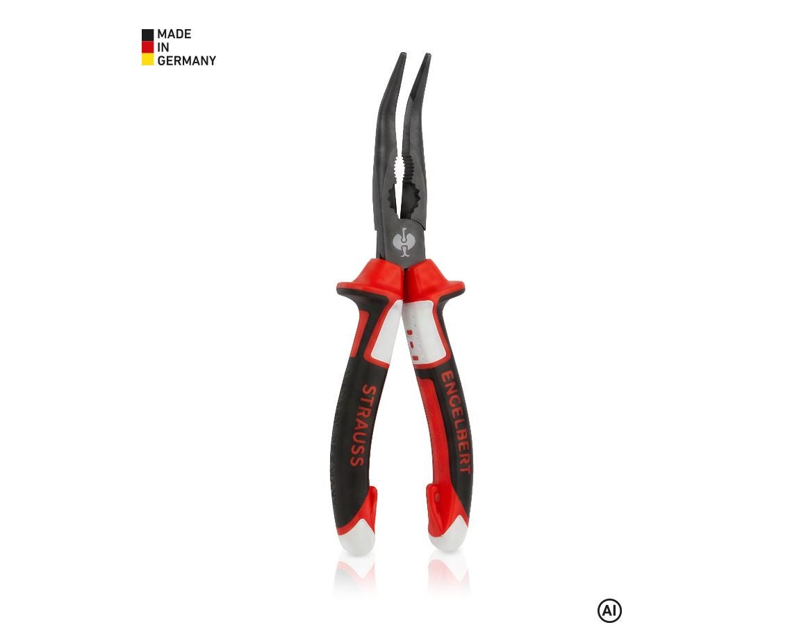 Tongs: e.s. angled flat-round pliers