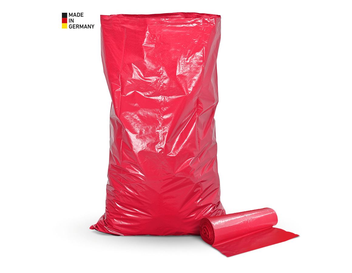 Waste bags | Waste disposal: 25x Volume Waste Sacks, 120l, 60 mμ + red