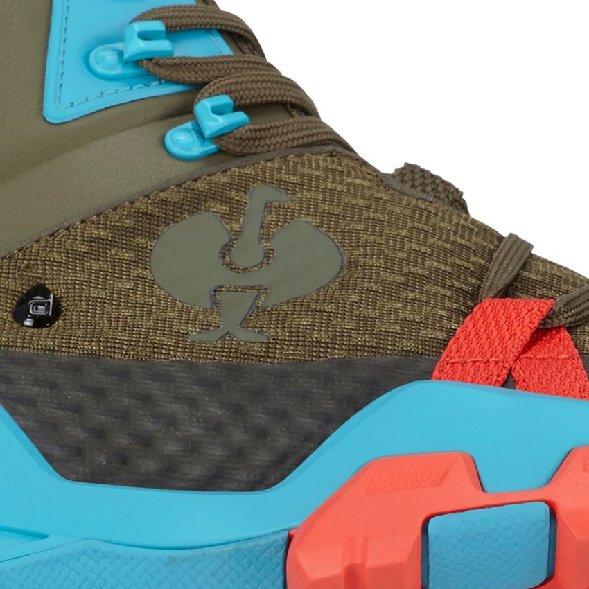 O2: O2 Work shoes e.s. Kobuk mid + mudgreen/nice blue 2