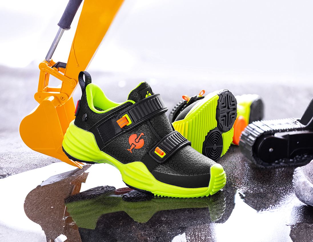 Kids Shoes: Allround shoes e.s. Waza low, children's + black/high-vis yellow/high-vis orange 1