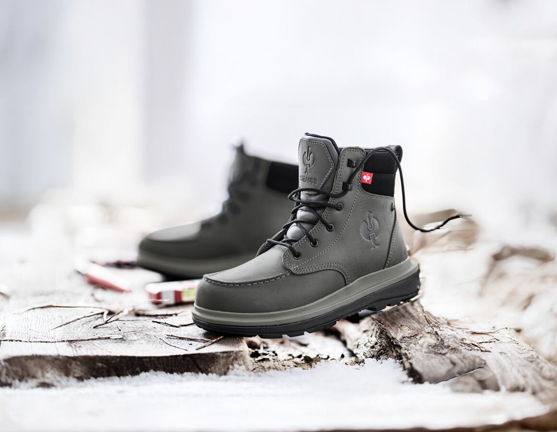 O6: O6 Work boots e.s. Ridgewood mid + carbongrey