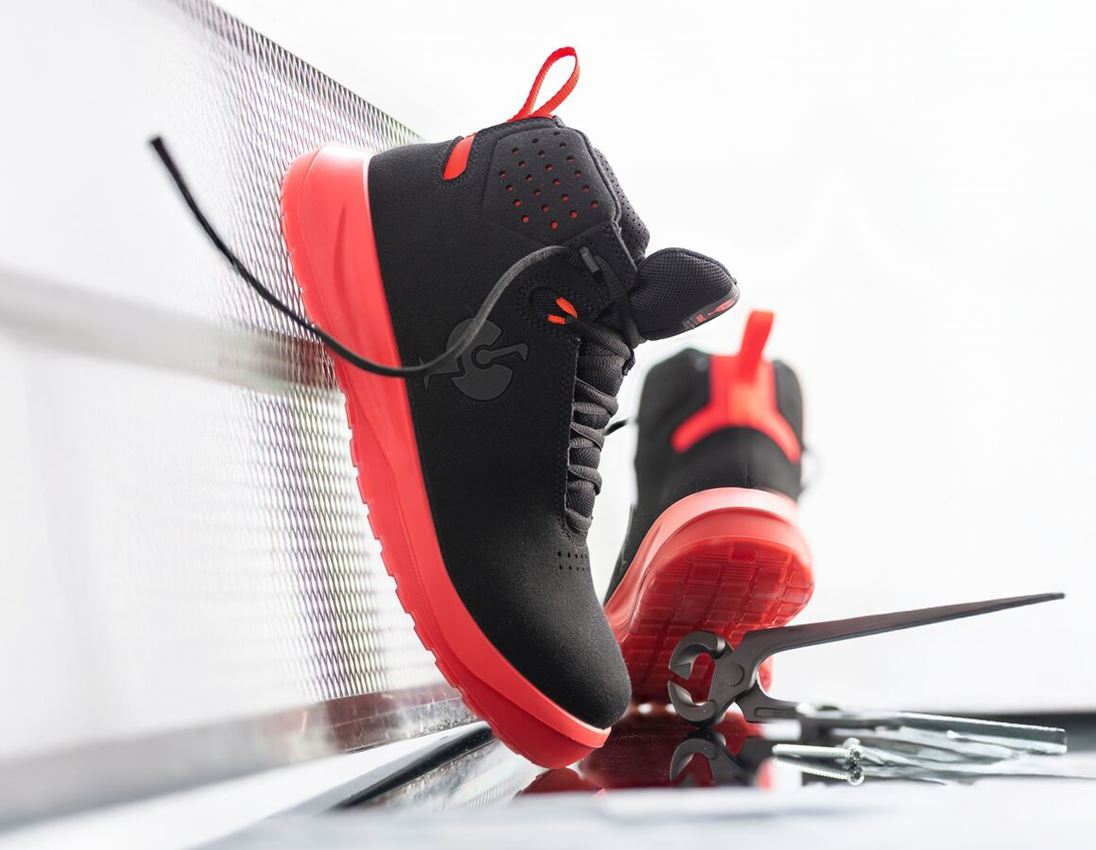 S1P: S1P Safety shoes e.s. Banco mid + black/solarred