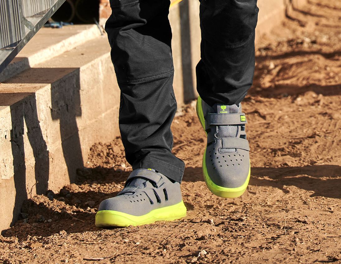 S1P	: S1P Safety sandals e.s. Banco + pearlgrey/high-vis yellow 1