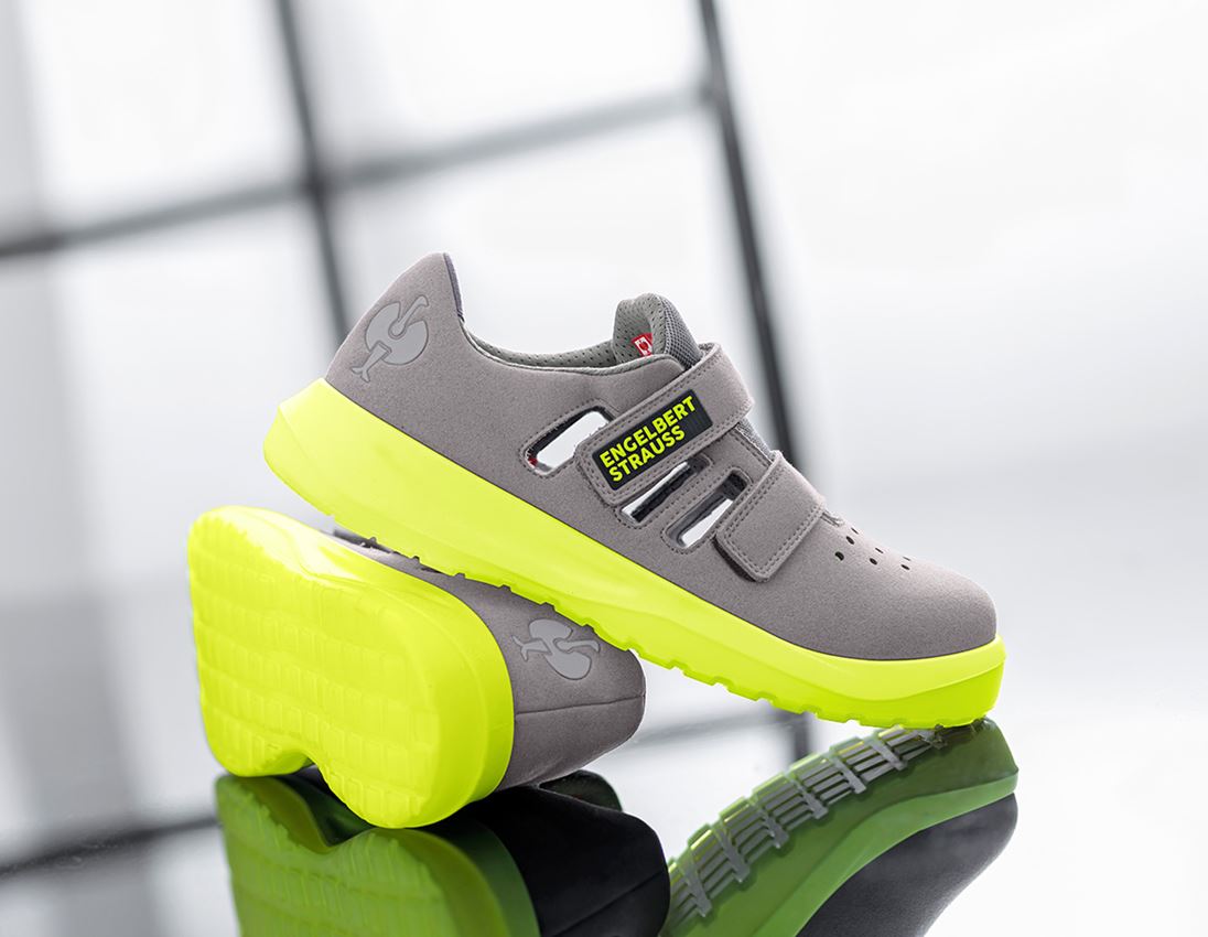 S1P	: S1P Safety sandals e.s. Banco + pearlgrey/high-vis yellow