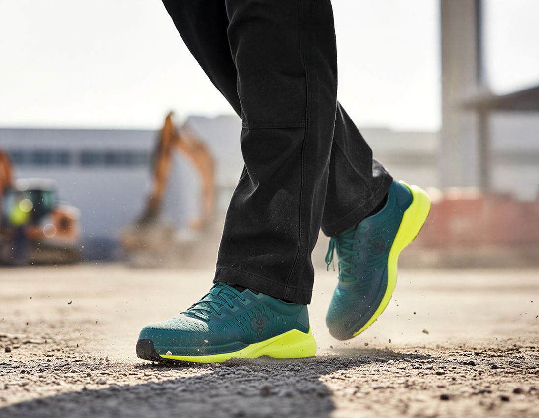 Safety Shoes: S1 Safety shoes e.s. Padua low + emeraldgreen/high-vis yellow 2