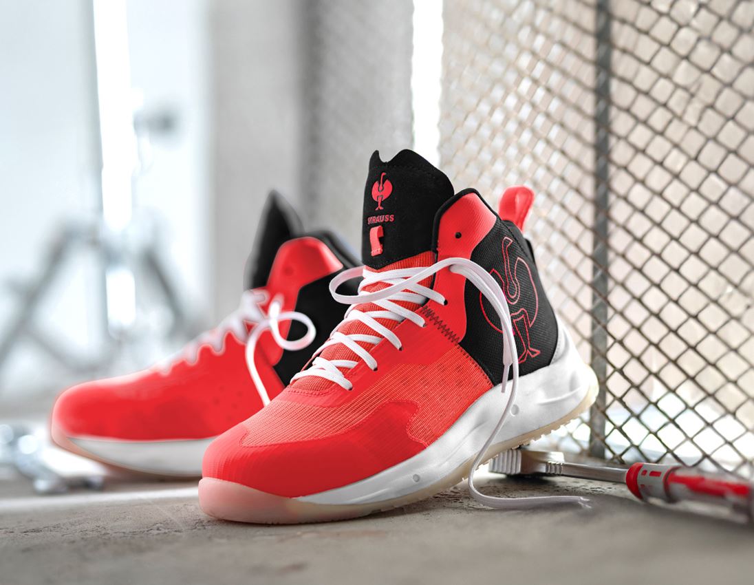 S1P: S1PS Safety shoes e.s. Marseille mid + high-vis red/black