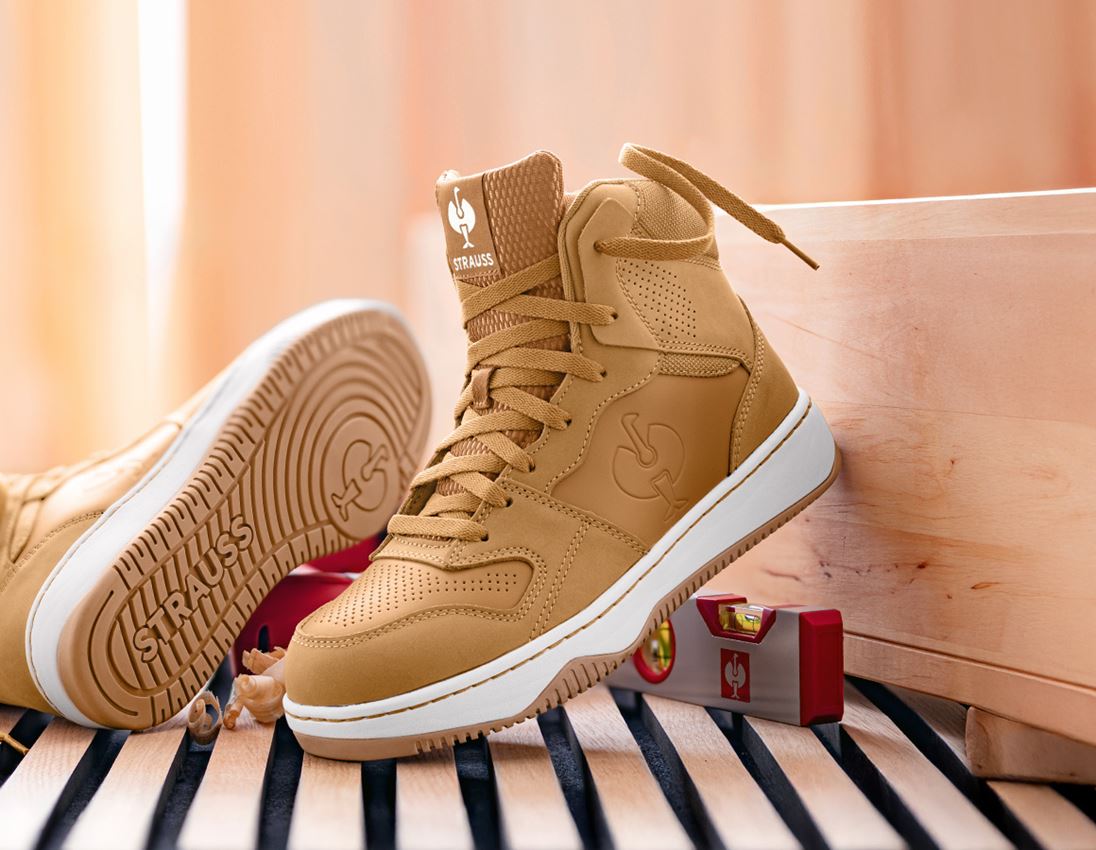 S1P: S1P Safety boots e.s. Eindhoven mid + almondbrown