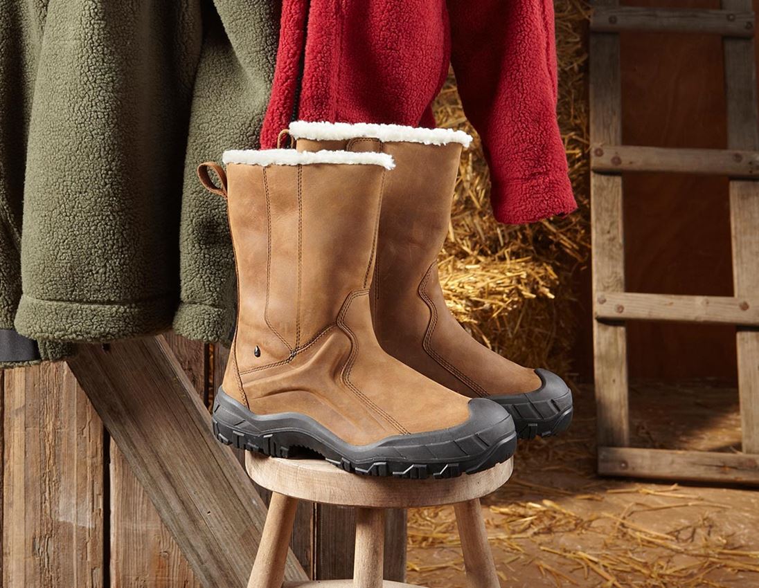 S3: S3 Safety slip-on boots e.s. Okomu high + brown