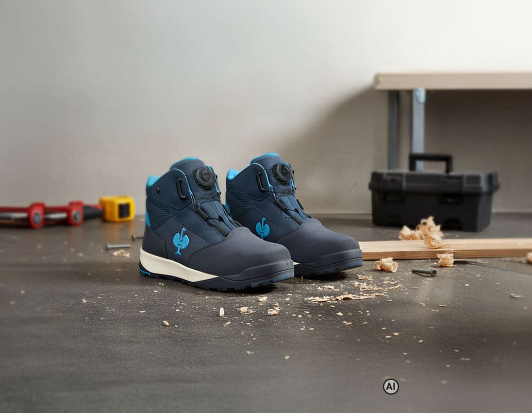 AI-generated / modified - Safety Trainers: S7 Safety boots e.s. Murcia mid + navy/gentianblue