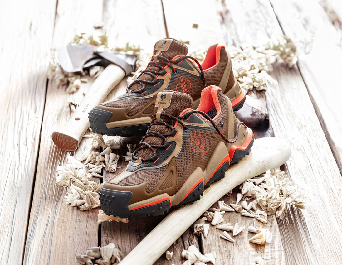 Safety Shoes: S7S Safety shoes e.s. Peoria low + desertbrown/solarred