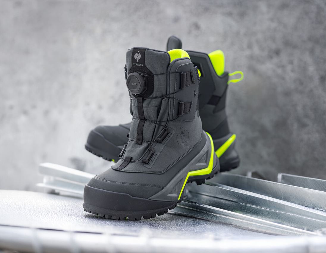 S7: S7S Safety boots Strauss.7002 high + carbongrey/high-vis yellow