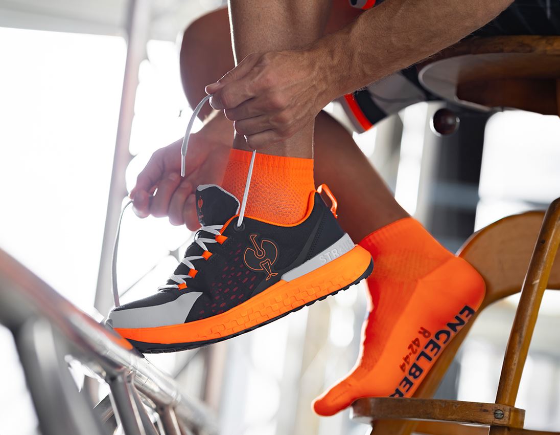 Accessories: e.s. All-season socks function light/low + high-vis orange/navy