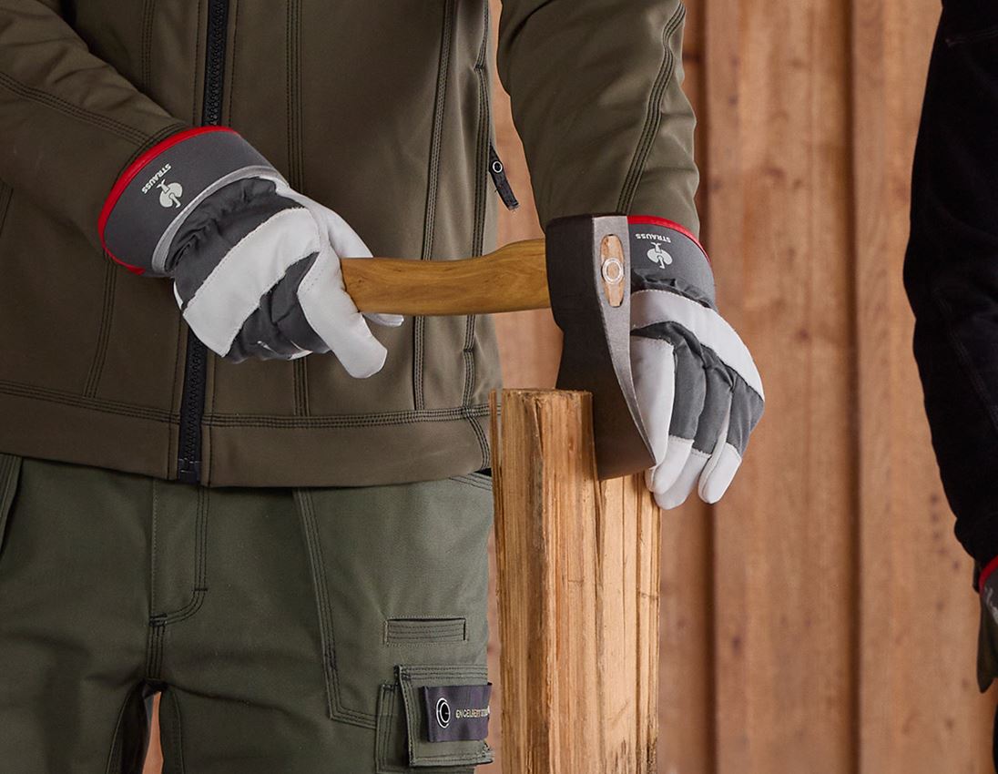 Leather: Grain leather gloves Platinum