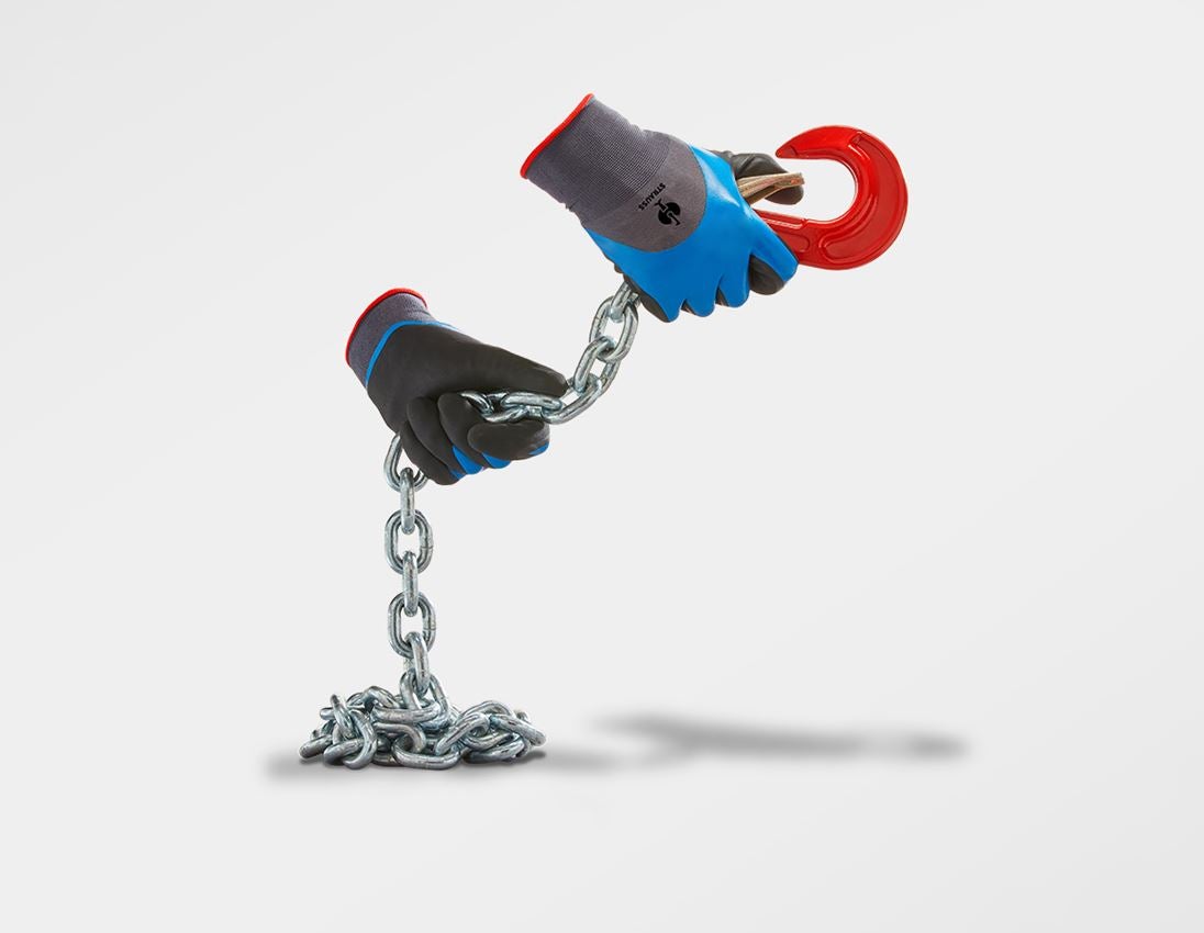 Coated: Nitrile foam gloves Flexible Pro + blue/grey-melange