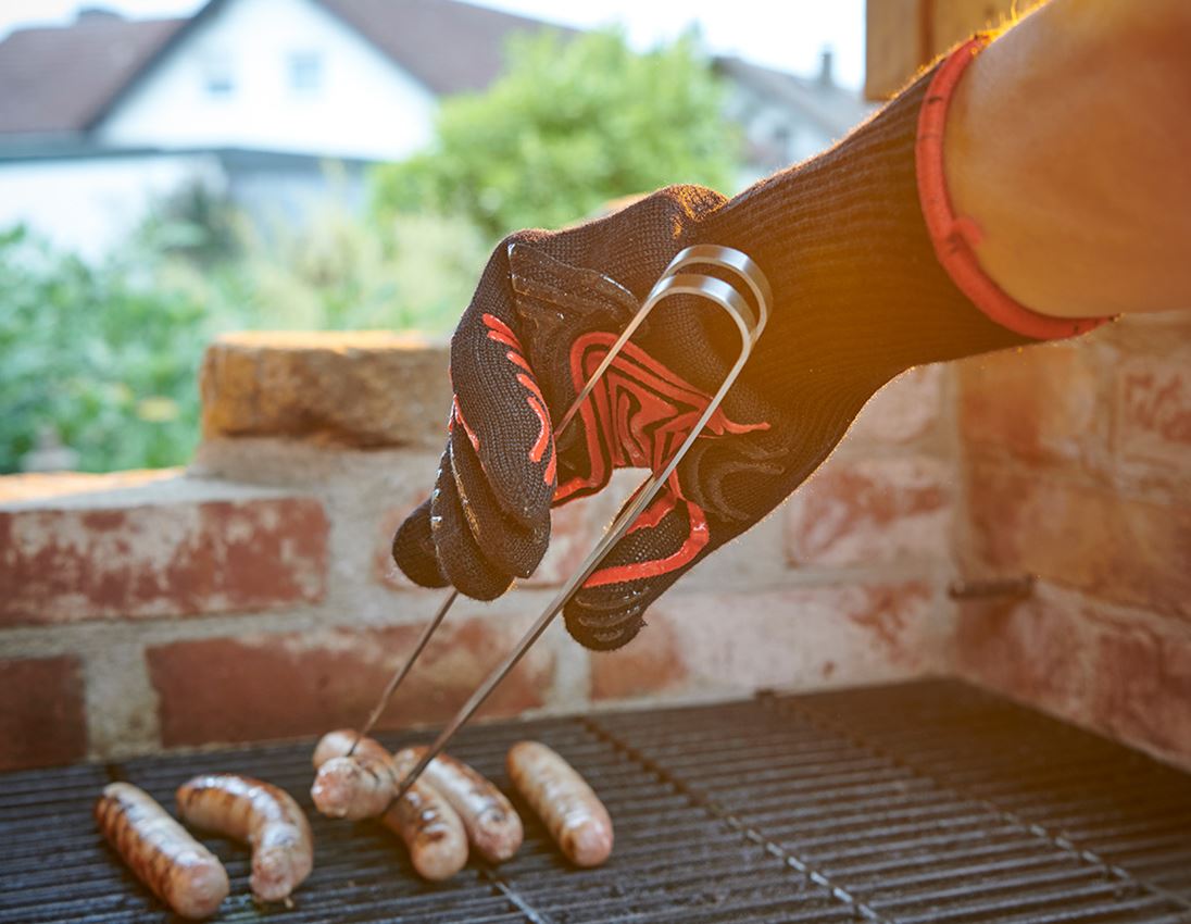 Textile: e.s. Heatproof gloves Heat-Expert II + black/red