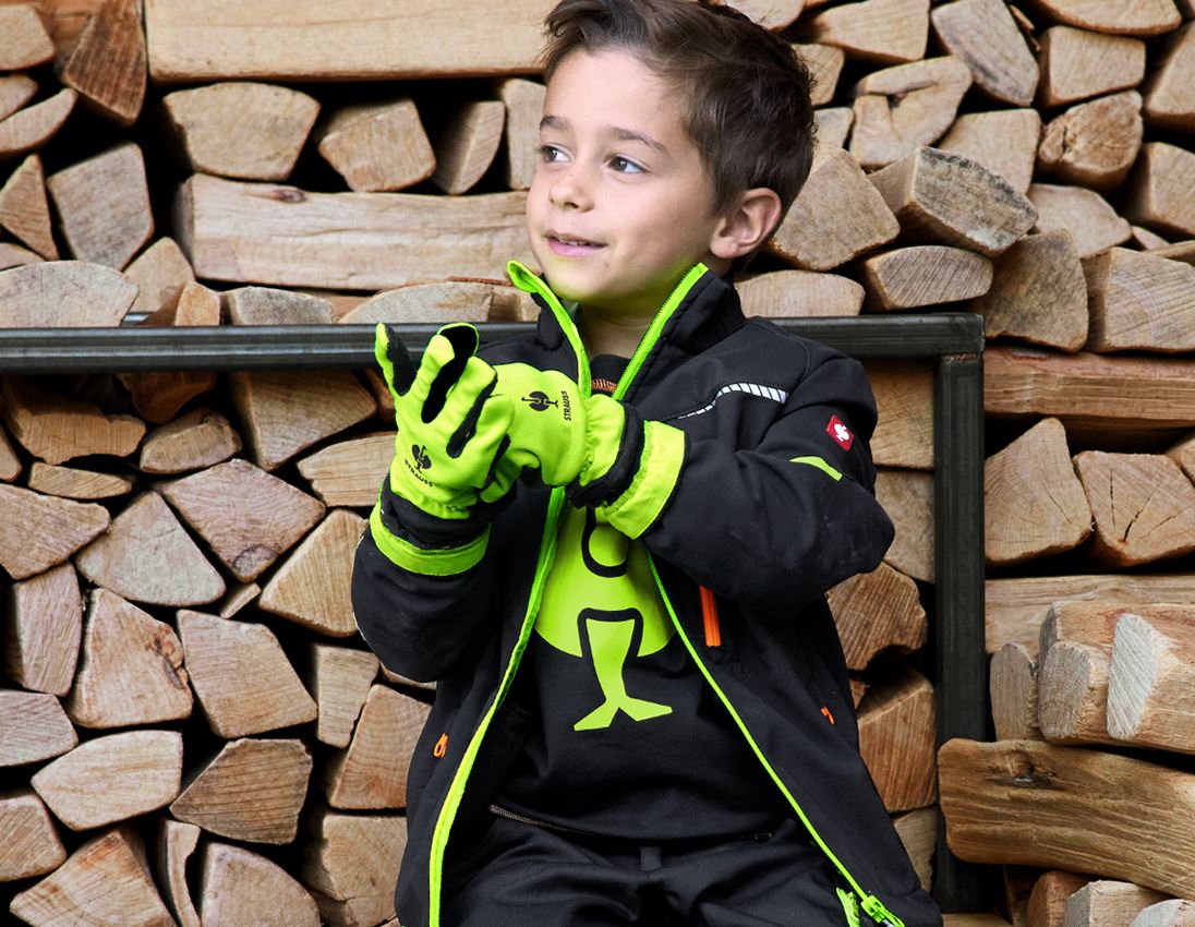 Accessories: e.s. Children's winter gloves Fleece Comfort + high-vis yellow/black 1