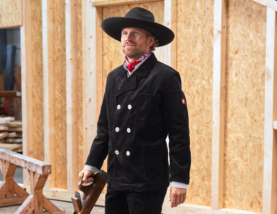 Work Jackets: Roofer's and Carpenter's Jacket Wide Wale Cord + black