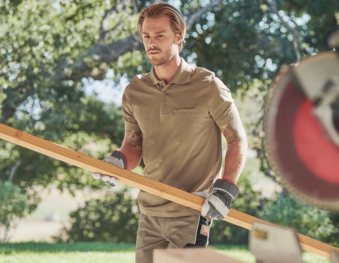 Topics: e.s. Polo shirt cotton Pocket + khaki 1