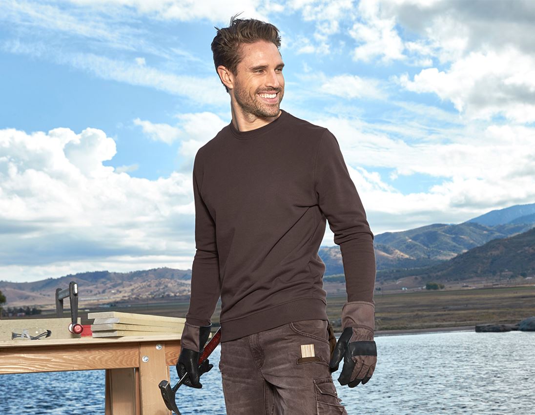 Shirts, Pullover & more: e.s. Sweatshirt poly cotton + chestnut 1
