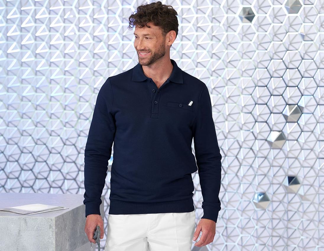 Shirts, Pullover & more: e.s. Sweatshirt poly cotton Pocket + navy