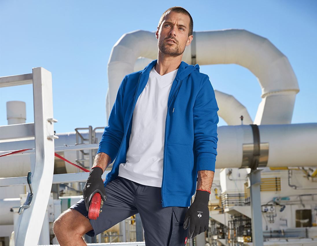 Shirts, Pullover & more: e.s. Hoody sweatjacket poly cotton + gentianblue 1