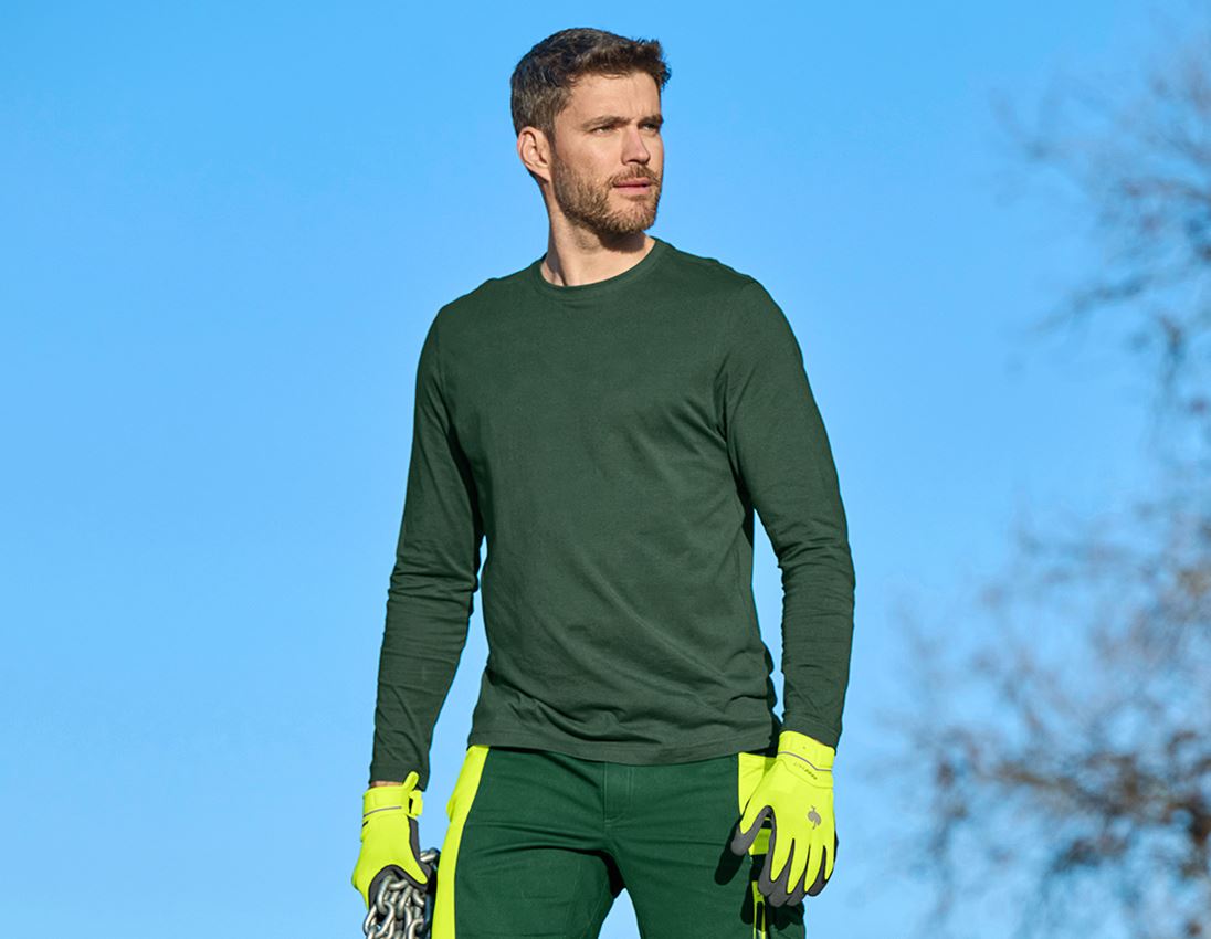Shirts, Pullover & more: e.s. Longsleeve cotton + green