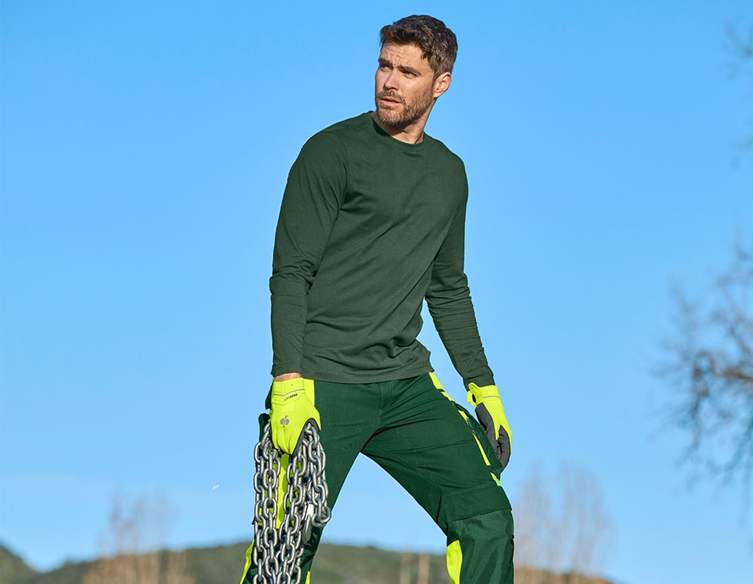 Shirts, Pullover & more: e.s. Longsleeve cotton + green 1