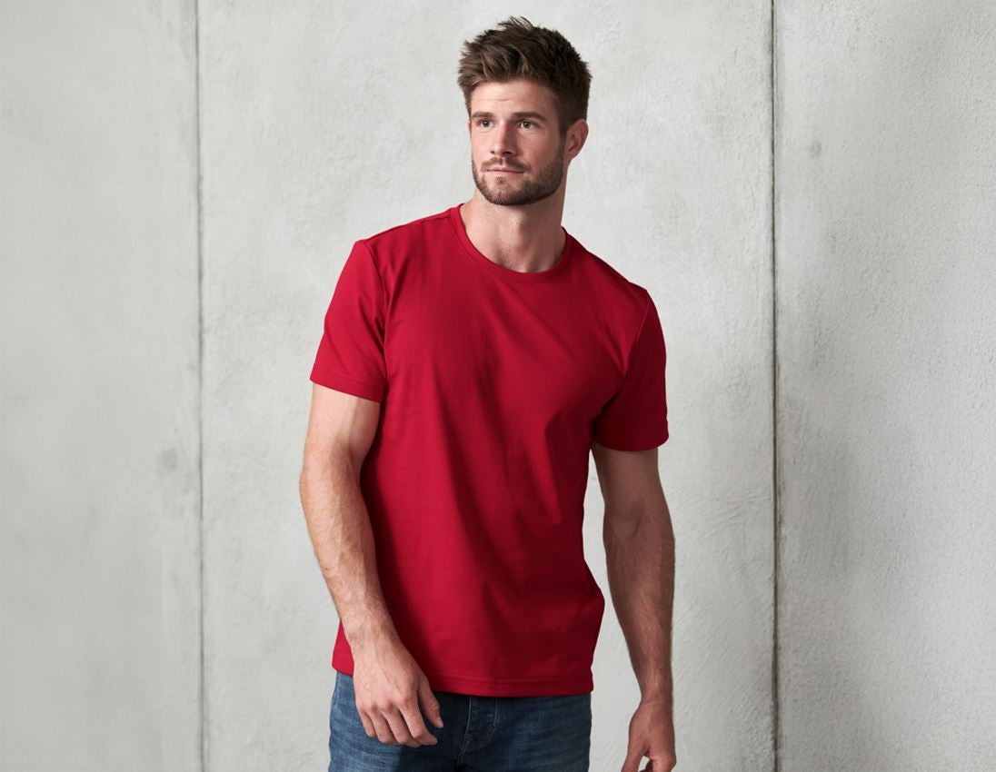 Shirts, Pullover & more: e.s. Functional T-shirt poly cotton + fiery red