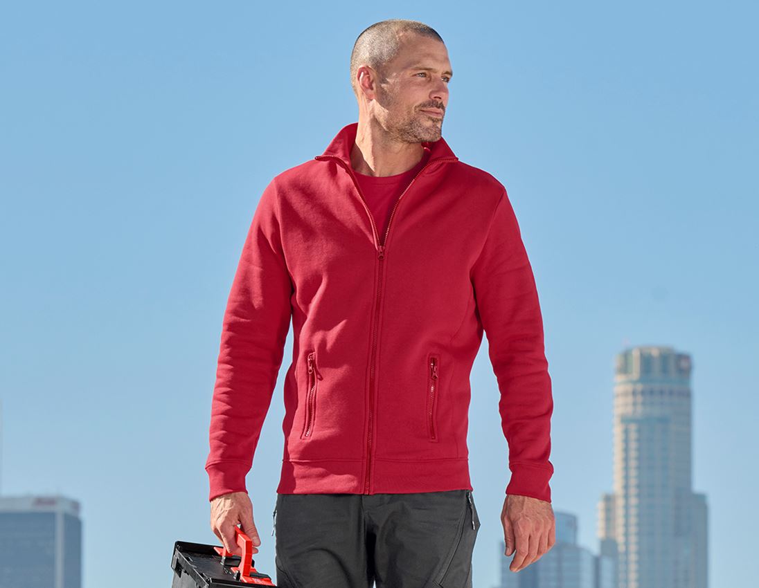 Shirts, Pullover & more: e.s. Sweat jacket poly cotton + red