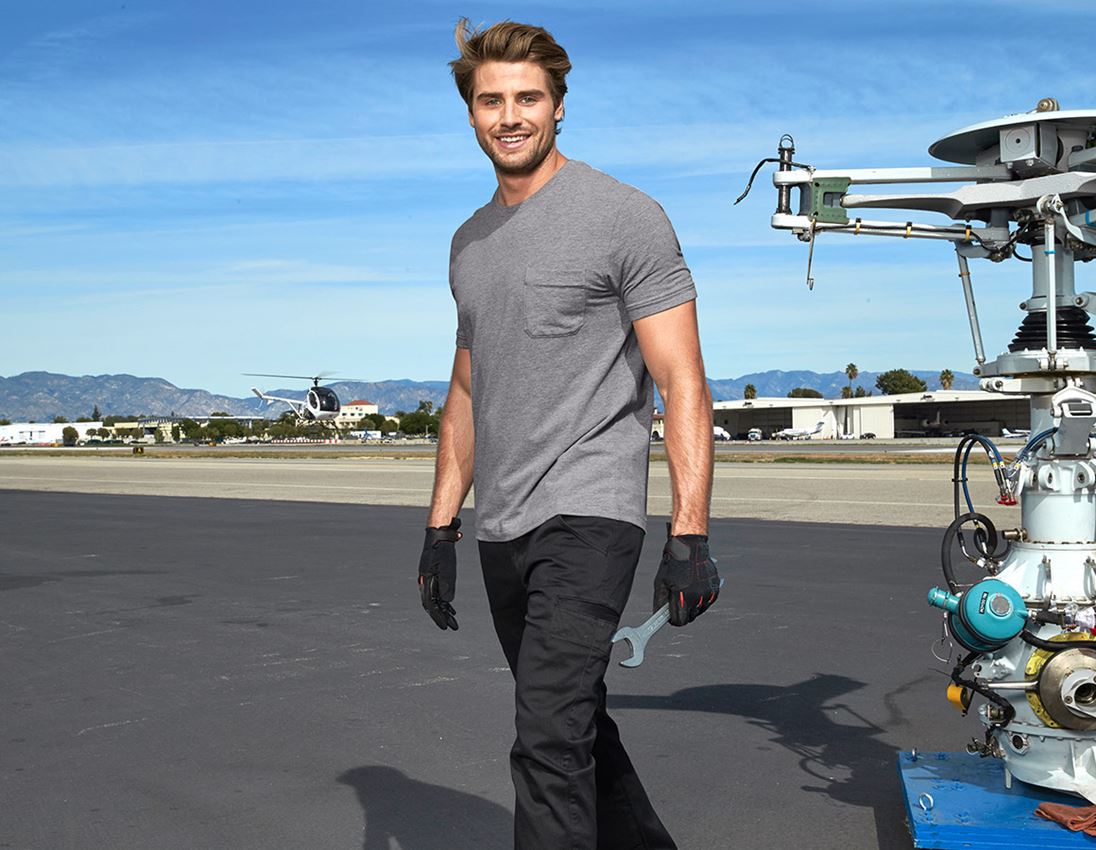 Shirts, Pullover & more: e.s. T-shirt cotton stretch Pocket + grey melange 1