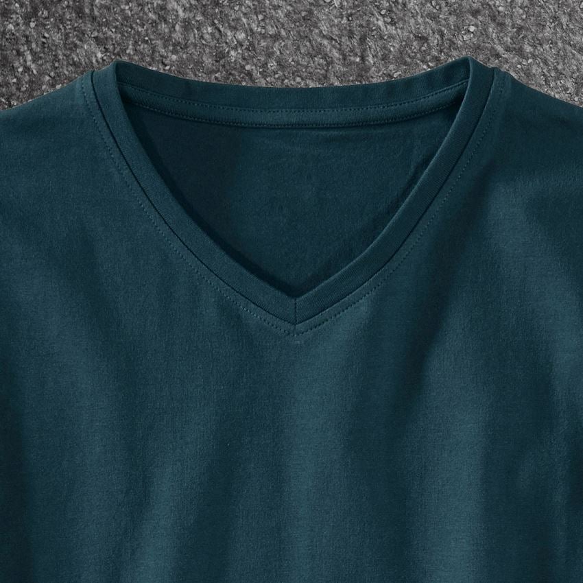Shirts, Pullover & more: e.s. T-shirt cotton stretch V-Neck + seablue 2