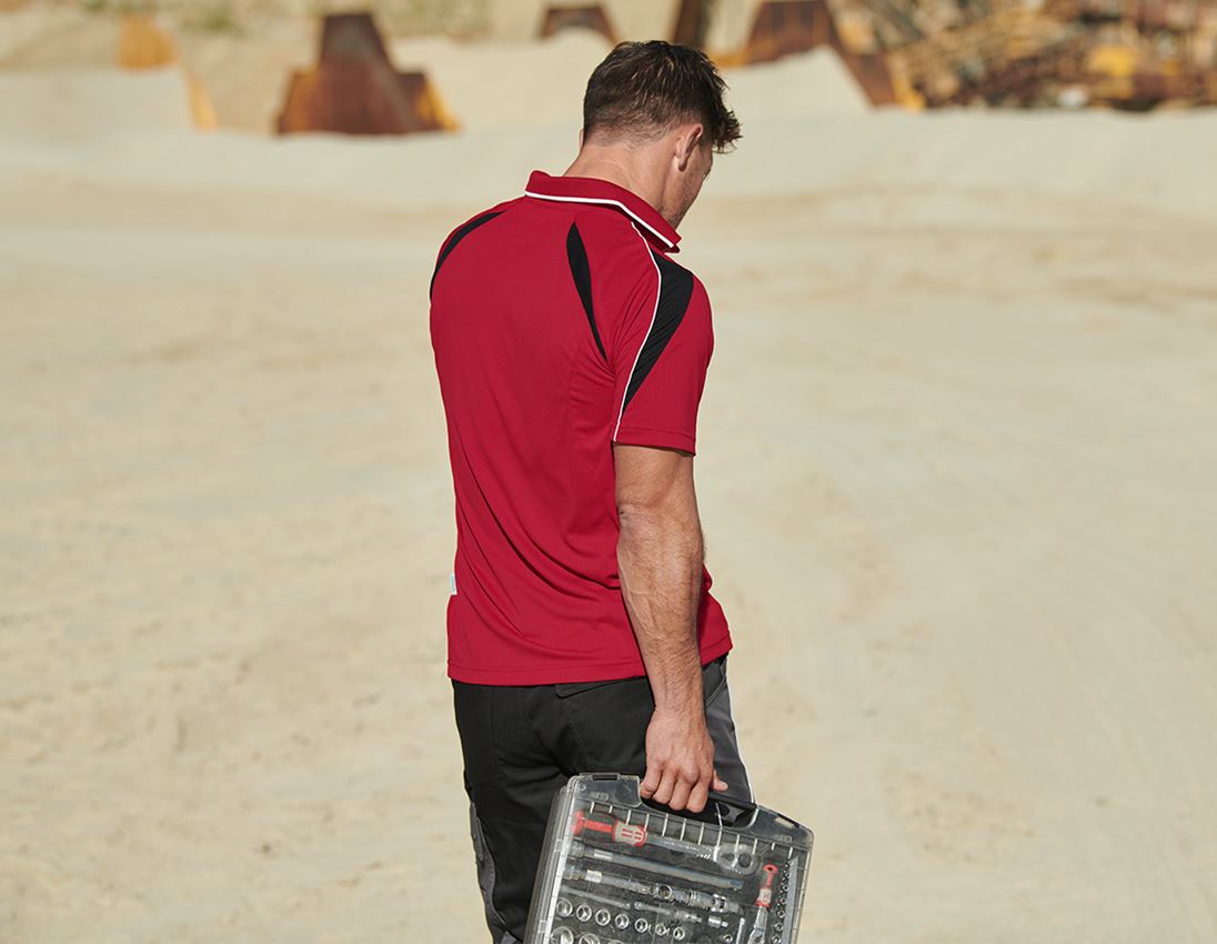 Shirts, Pullover & more: e.s. Functional polo-shirt poly Silverfresh + red/black 1
