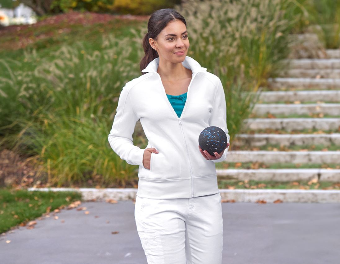 Shirts, Pullover & more: e.s. Sweat jacket poly cotton, ladies' + white 1