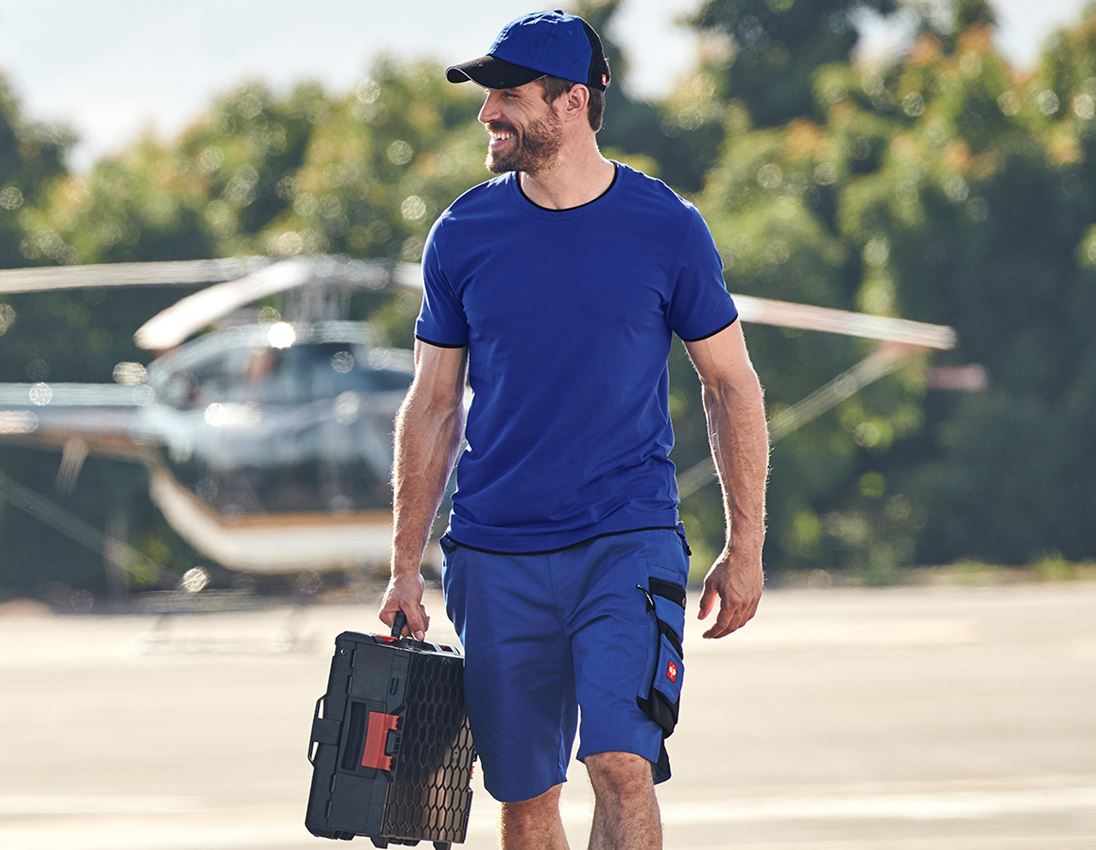 Shirts, Pullover & more: e.s. T-shirt cotton stretch Layer + royal/black 1