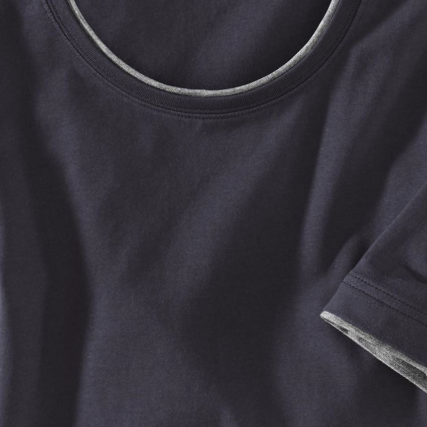 Shirts, Pullover & more: e.s. T-shirt cotton stretch Layer + navy/grey melange 2