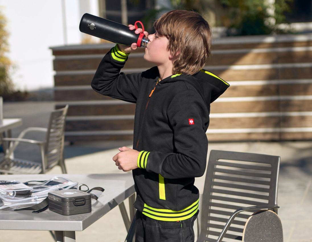 Shirts, Pullover & more: Hoody sweatjacket e.s.motion 2020, children's + black/high-vis yellow/high-vis orange 1