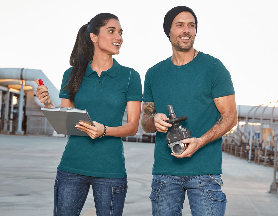 Shirts, Pullover & more: e.s. Polo shirt vintage cotton stretch, ladies' + darkcyan vintage 1