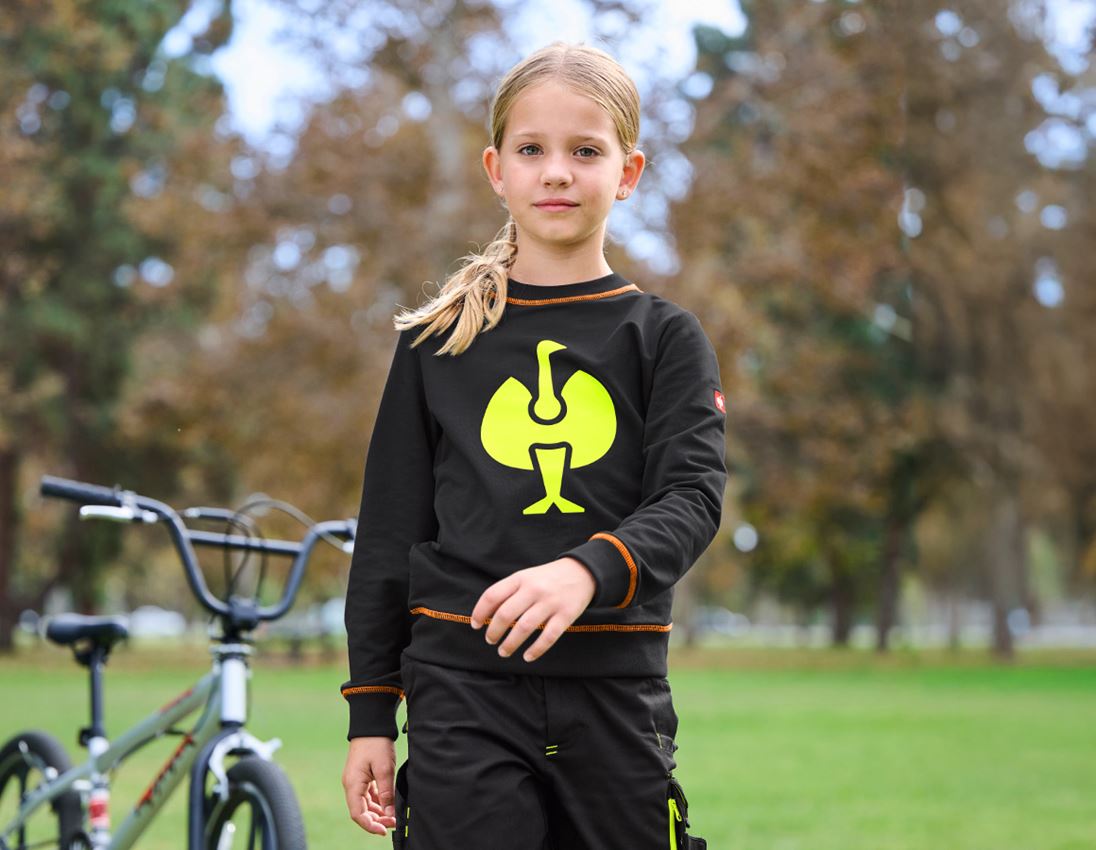 Shirts, Pullover & more: Sweatshirt e.s.motion 2020, children's + black/high-vis yellow/high-vis orange
