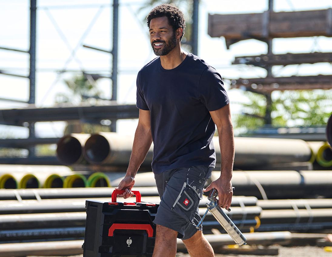 Shirts, Pullover & more: e.s. Piqué-T-shirt cotton light + navy 1