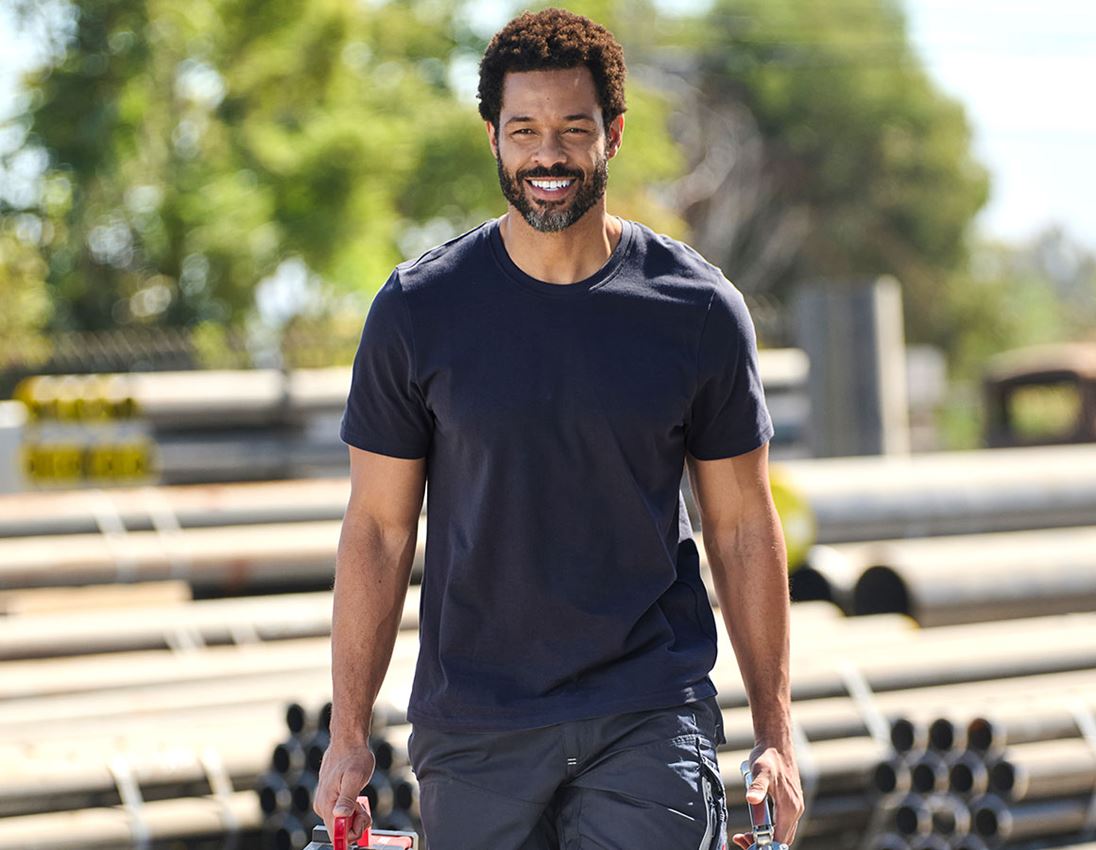 Shirts, Pullover & more: e.s. Piqué-T-shirt cotton light + navy