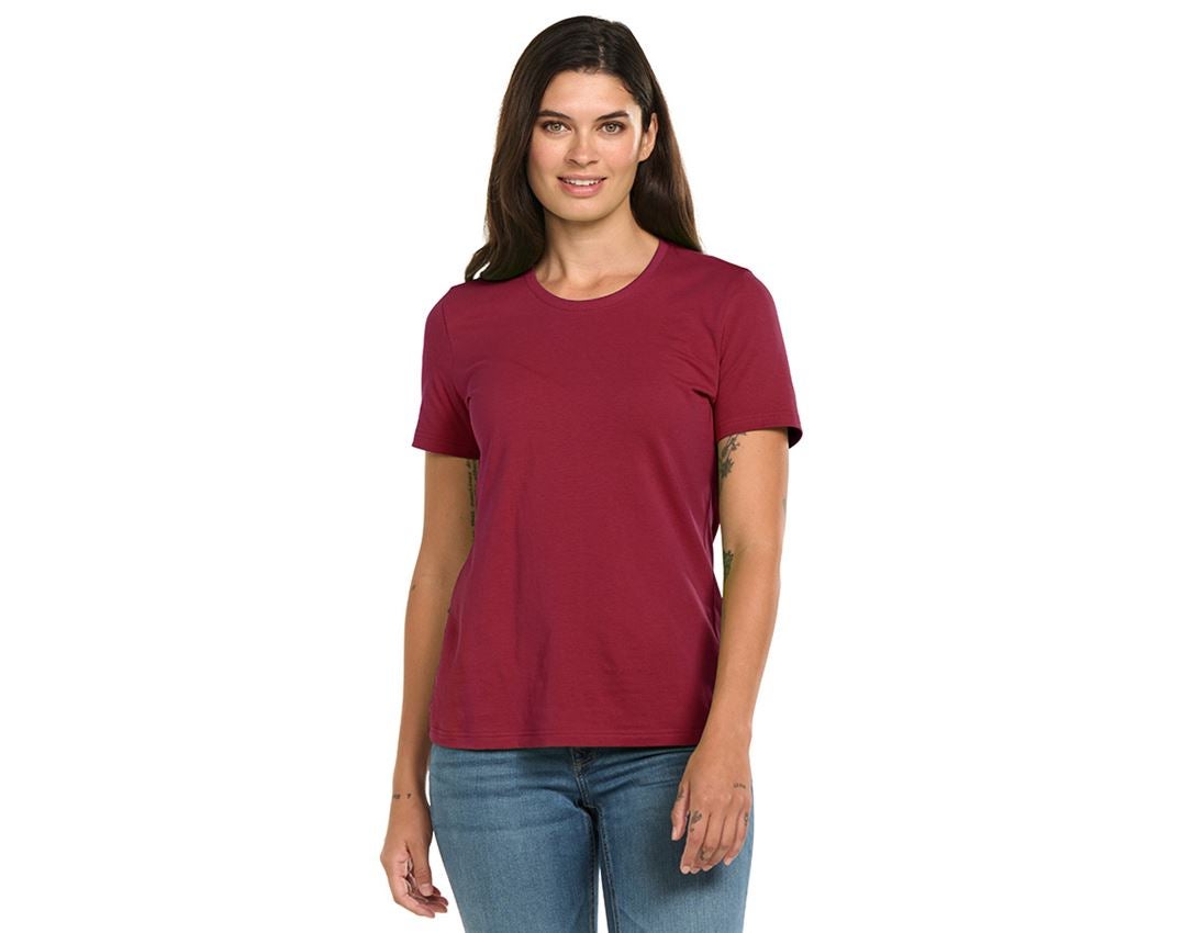 Shirts, Pullover & more: e.s. T-shirt cotton light, ladies' + bordeaux