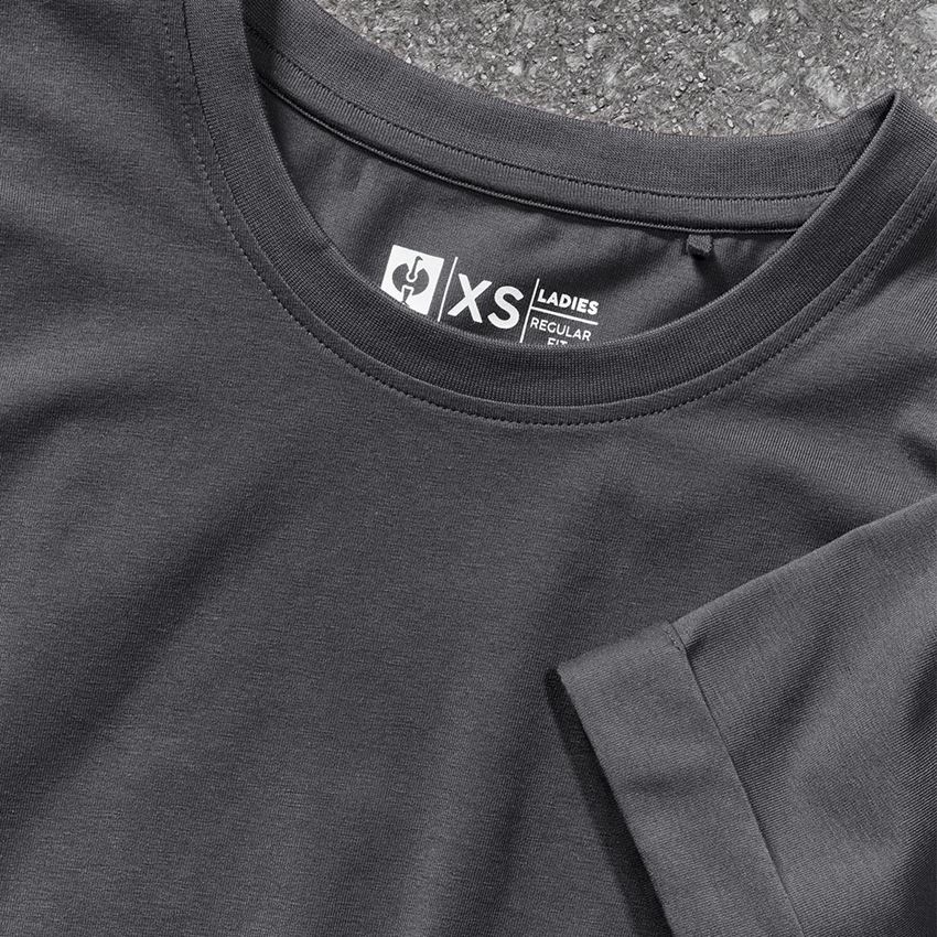 Shirts, Pullover & more: e.s. T-shirt cotton stretch rolled sleeve, ladies + anthracite 2
