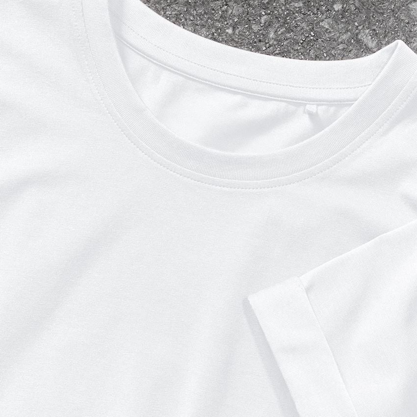 Shirts, Pullover & more: e.s. T-shirt cotton stretch rolled sleeve, ladies + white 2
