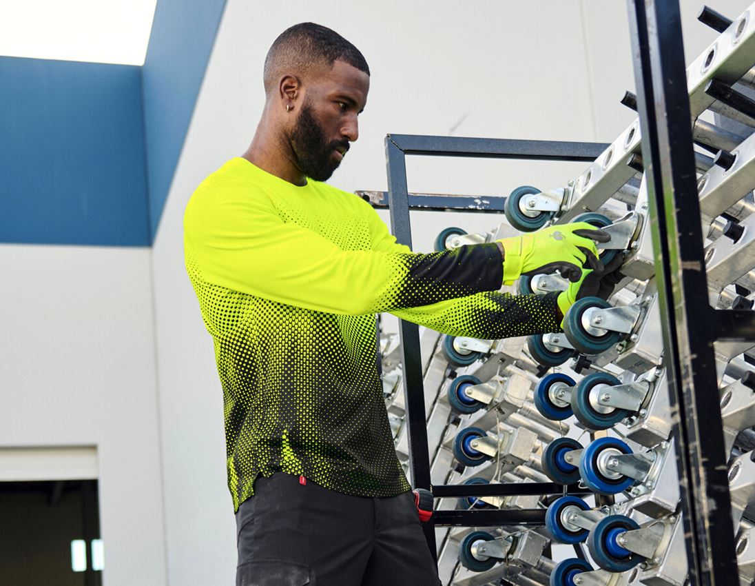 Clothing: Functional longsleeve e.s.t:aktik + high-vis yellow/black