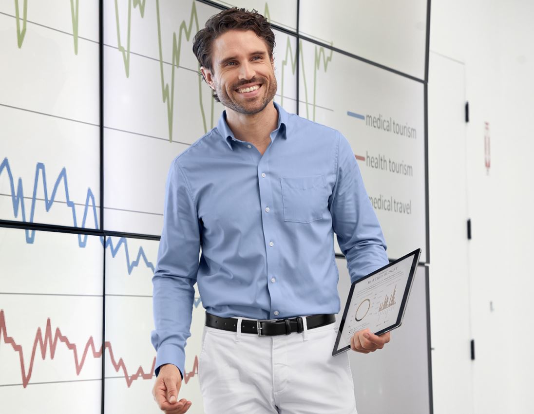 Shirts, Pullover & more: e.s. Business shirt cotton stretch, regular fit + frostblue
