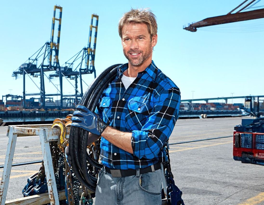 Shirts, Pullover & more: Cotton shirt Hannover normal length + royalblue/black/white