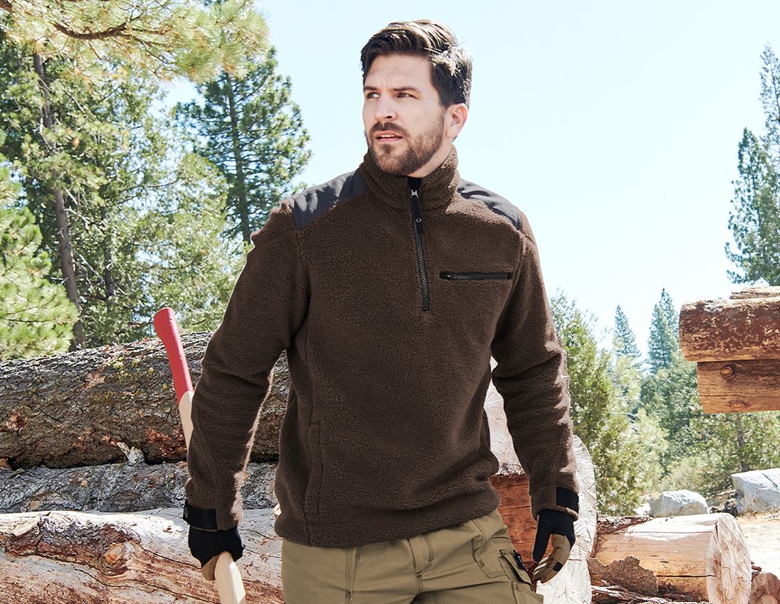 Shirts, Pullover & more: Faux fur Troyer e.s.roughtough + bark