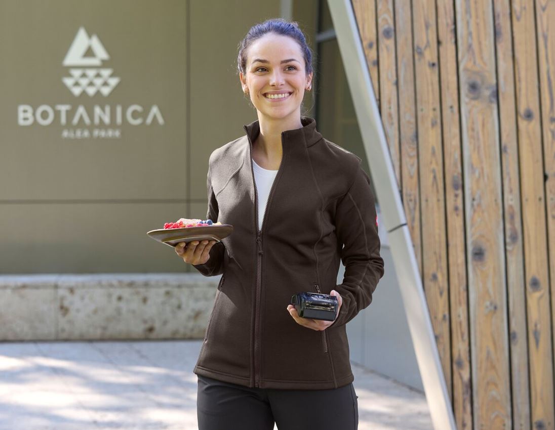 Work Jackets: e.s. Functional sweat jacket melange, ladies' + chestnut melange