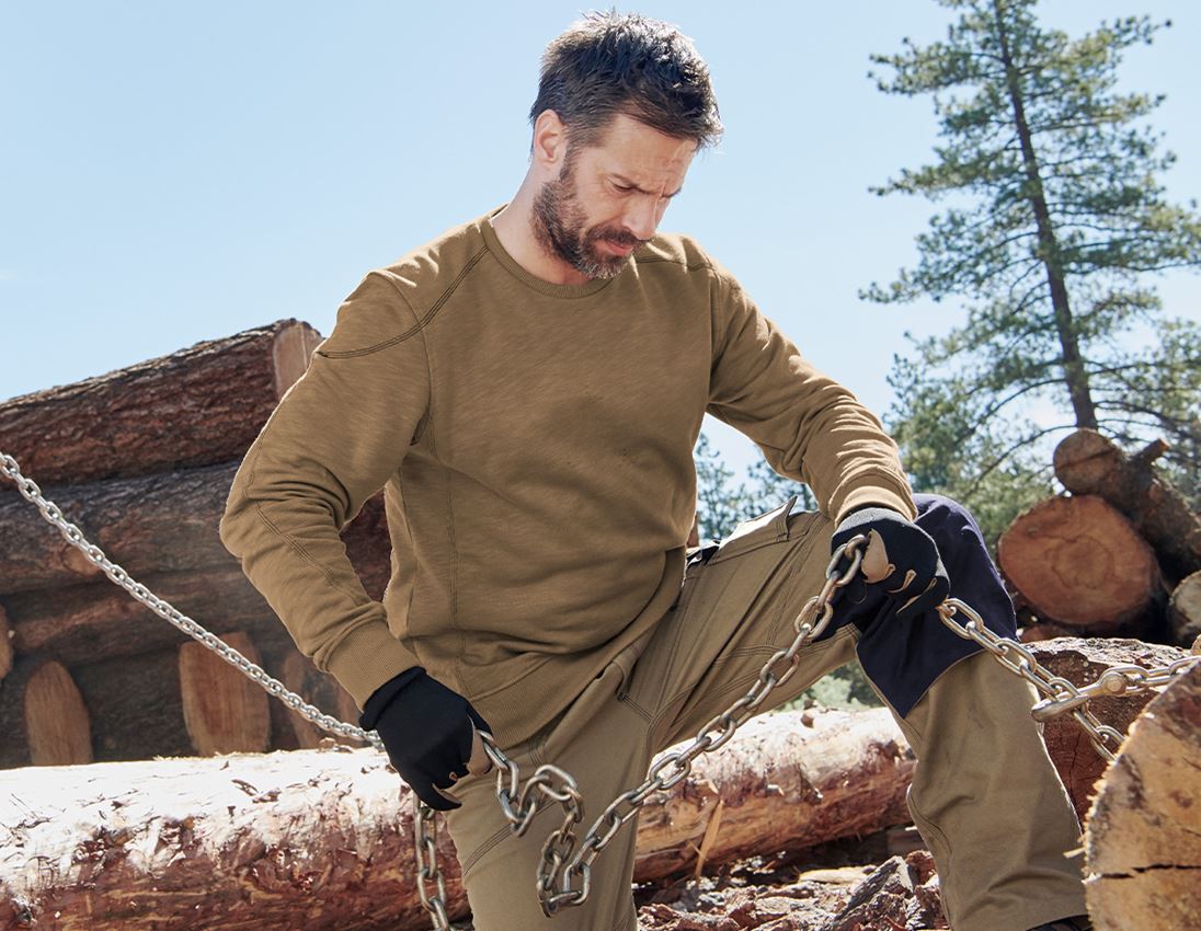 Shirts, Pullover & more: Sweatshirt cotton slub e.s.roughtough + walnut 1