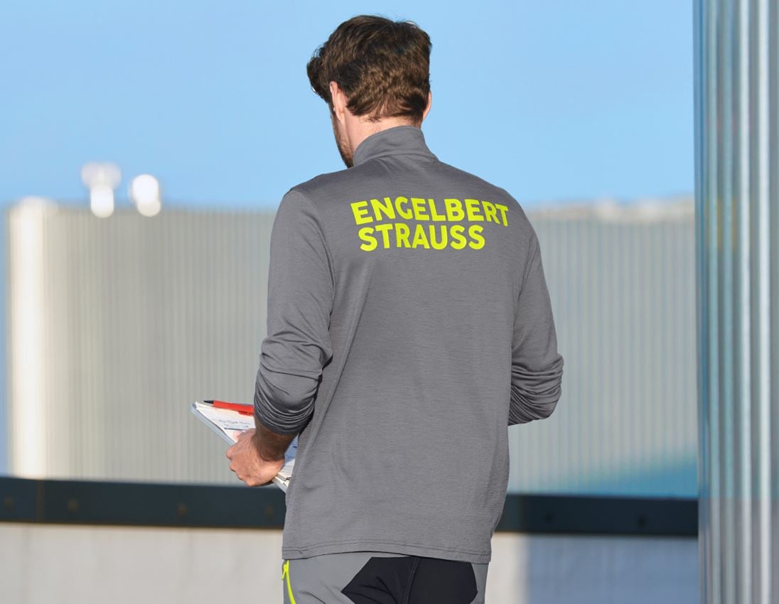 Shirts, Pullover & more: Troyer Merino e.s.trail + basaltgrey/acid yellow 1